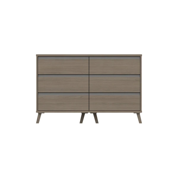 Tamarine Three Draw Double Chest - Grey Oak