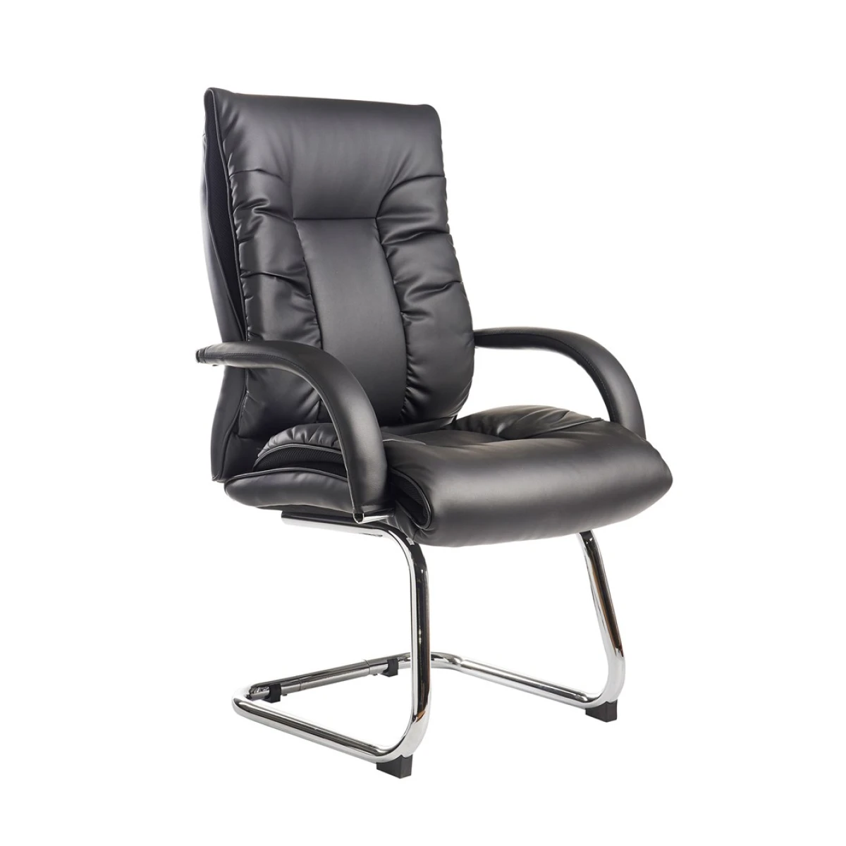 Mcall Black Faux Leather Executive Visitor Chair