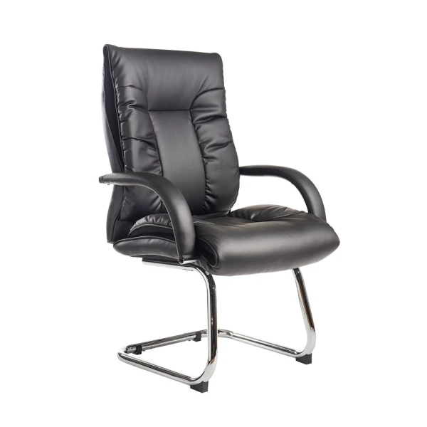 Mcall Black Faux Leather Executive Visitor Chair