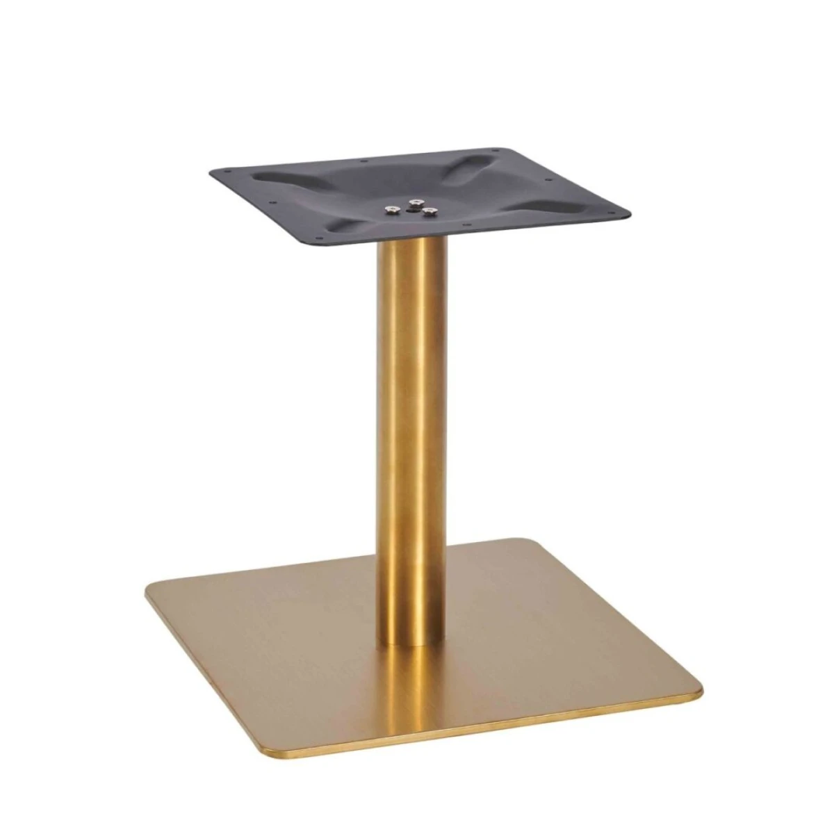 Zavon Brass Steel Large Square Table Base - Poseur Height