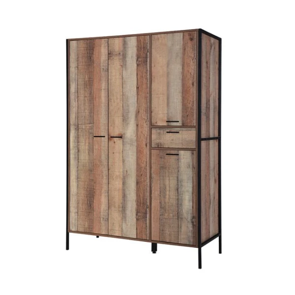 Tropsin 4 Door Wardrobe Distressed Oak Effect