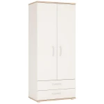 Kiddie Two Doors Two Drawer Bedroom Wardrobe Opalino Handles