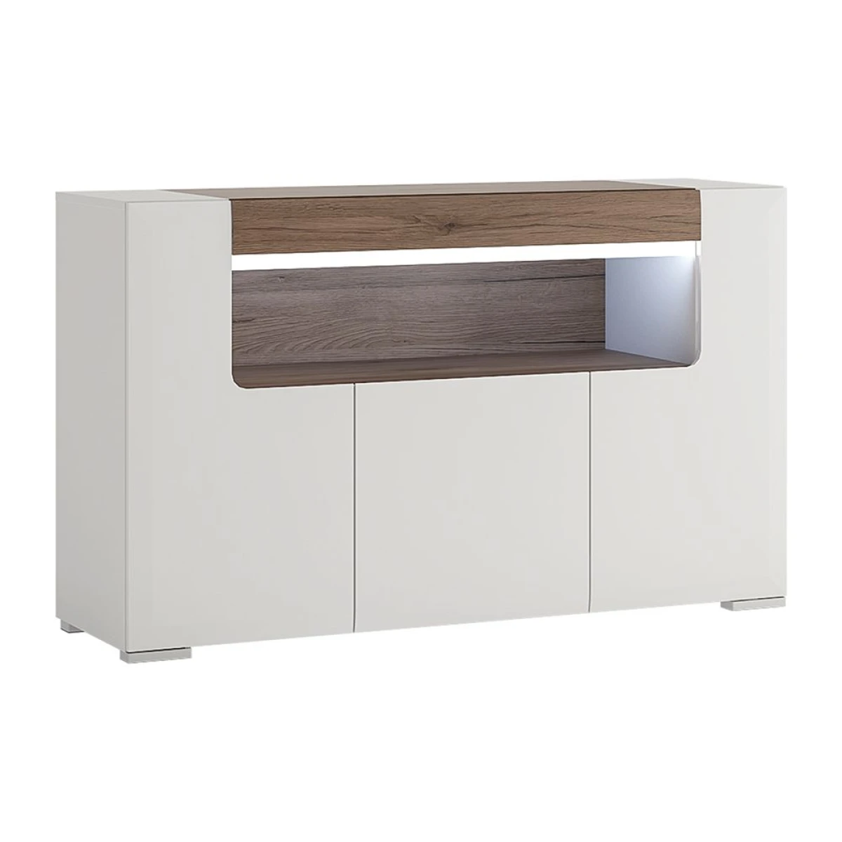 Canada 3 Door Sideboard Open Shelving (Inc Plexi Lighting)