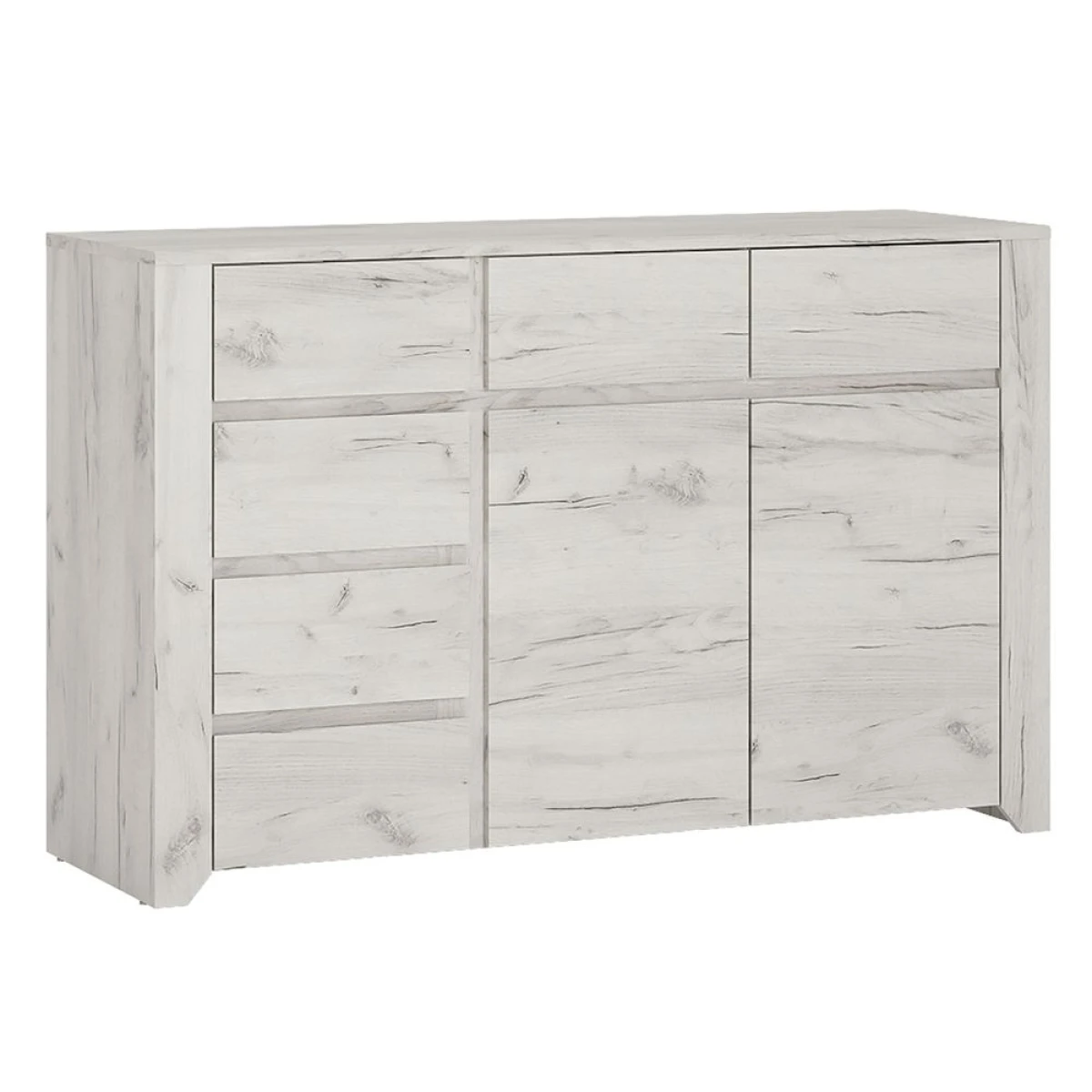 Feather 2 Door 3+3 Drawer Wide Chest