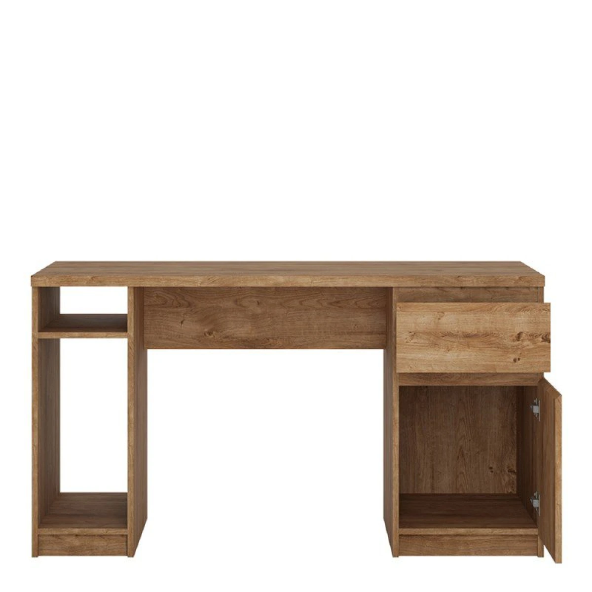 Alivieri 1 Door 1 Drawer Twin Pedestal Desk In Oak - Image 2