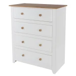 Shelton Pine White 4 Drawer Wide Chest