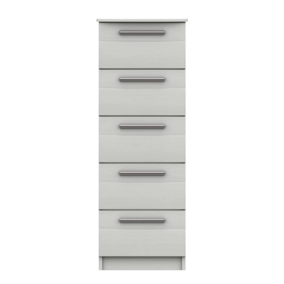 Midas Five Drawer Narrow Chest White Fully Assembled