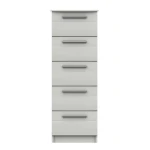 Midas Five Drawer Narrow Chest White Fully Assembled