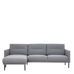 Vickie Chaiselongue Sofa (Lh) - Grey Black Legs