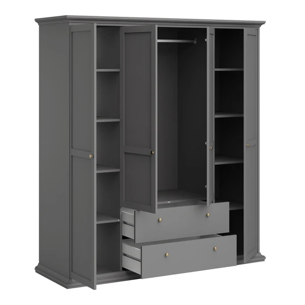 The Marisi Collection Wardrobe - Matt Grey 4 Doors