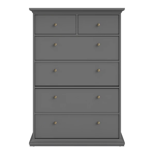 Chest Of 6 Drawers In Matt Grey