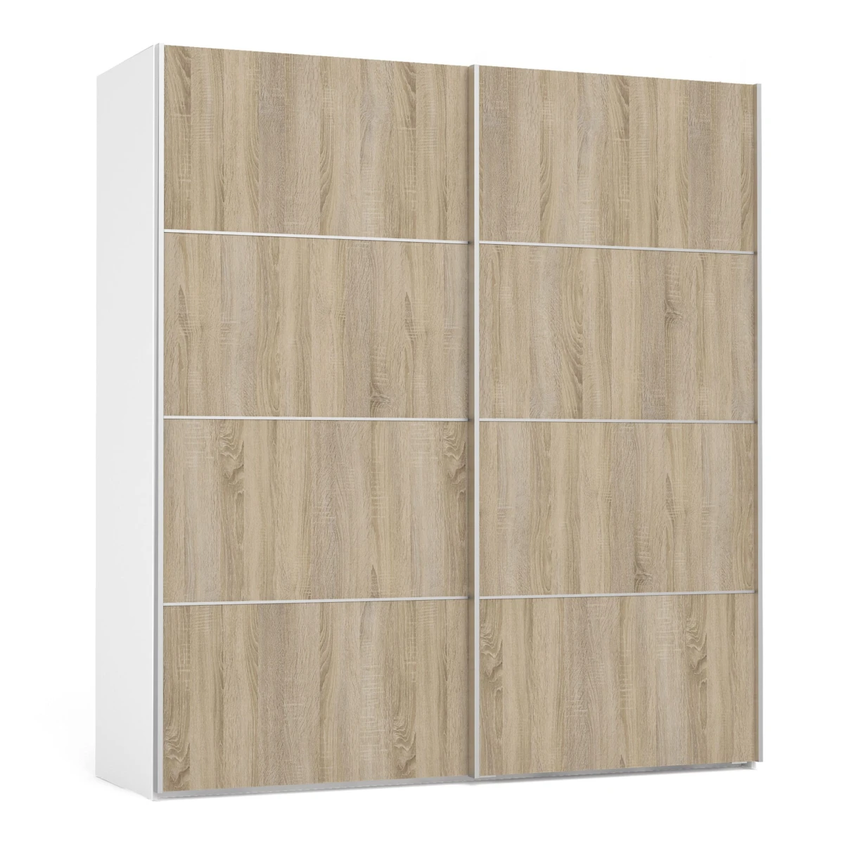 Phillipe Wardrobe White Oak Doors Two Shelves