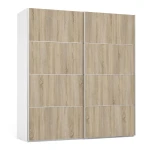 Phillipe Wardrobe White Oak Doors Two Shelves