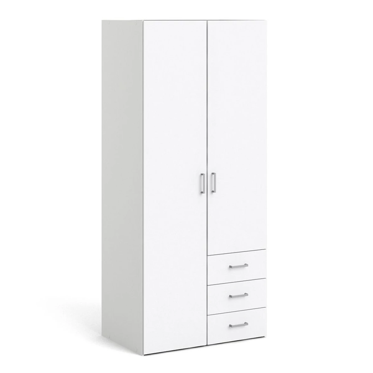 Pluto Wardrobe 2 Doors 3 Drawers White