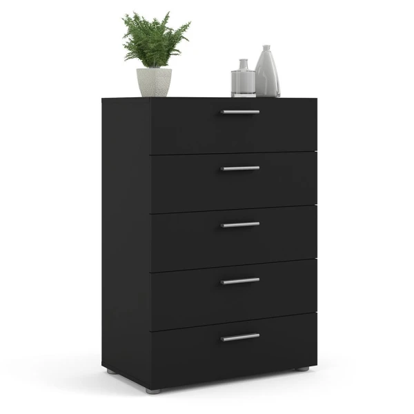 Tele Chest of 5 Drawers in Black