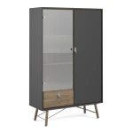 Effy Black China Cabinet 1 Door 1 Glass Door 1 Drawer