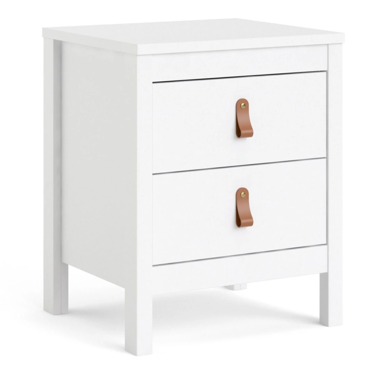 Bartikan Bedside Table 2 drawers in White