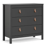 Bartikan Chest 3 Drawers in Matt Black