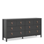 Bartikan Double Dresser 4+4 Drawers in Matt Black