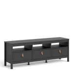 Bartikan TV-Unit 3 Drawers in Matt Black