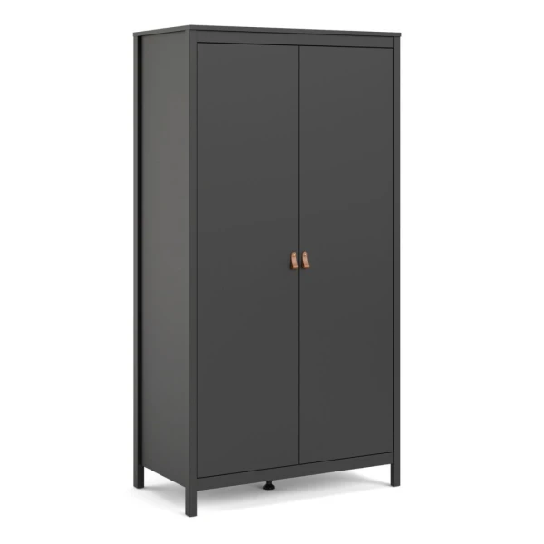 Bartikan Wardrobe with 2 Doors in Matt Black