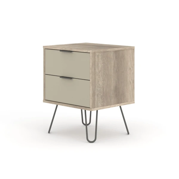 Augustine Driftwood 2 Drawer Bedside Cabinet