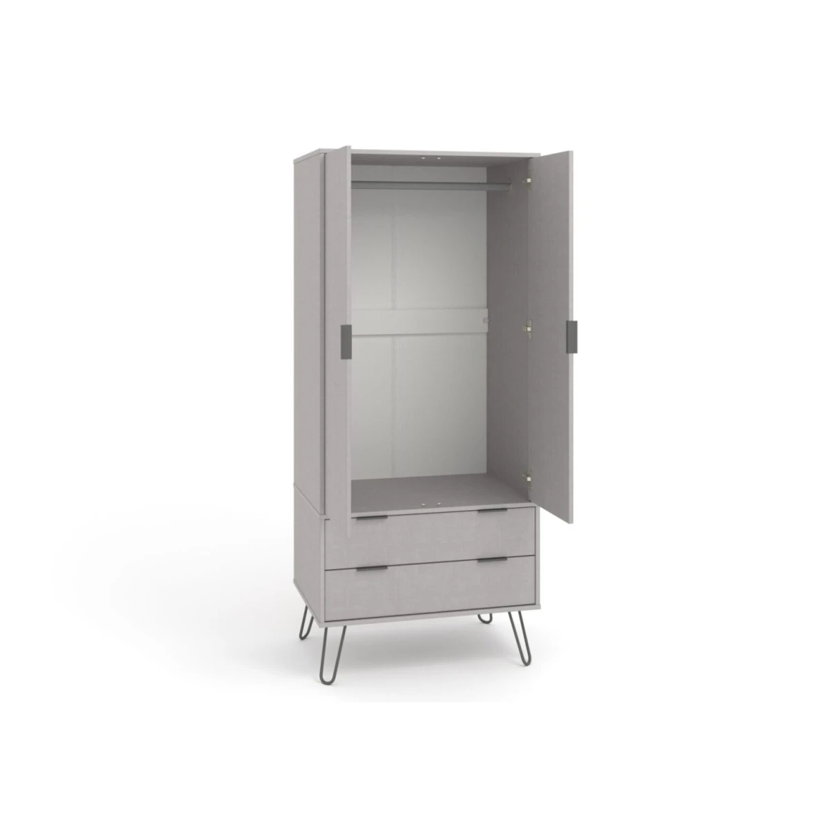 Augustine Grey 2 Door 2 Drawer Wardrobe - Image 2