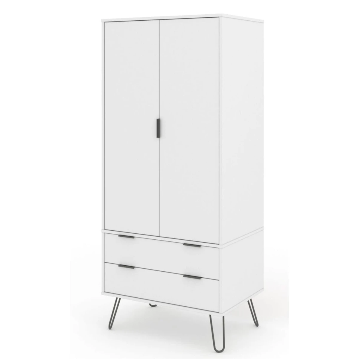 Augustine White 2 Door 2 Drawer Wardrobe