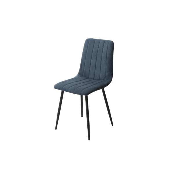 2x Straight Stitch Blue Cord Dining Chair