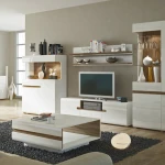 White Wall Shelf With Truffle Oak Trim - Image 3