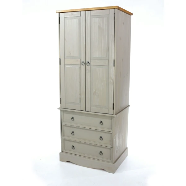 Coson Grey 2 Door 3 Drawer Wardrobe