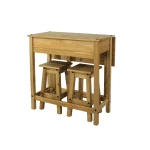 Coristan Breakfast Drop Leaf Table & 2 Stools Set - Image 2