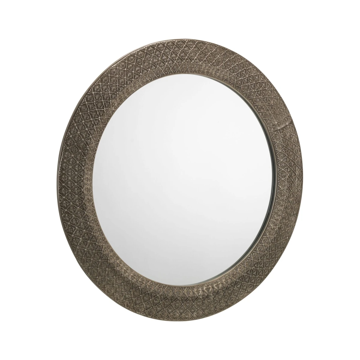 Radiance Large Round Pewter Wall Mirror