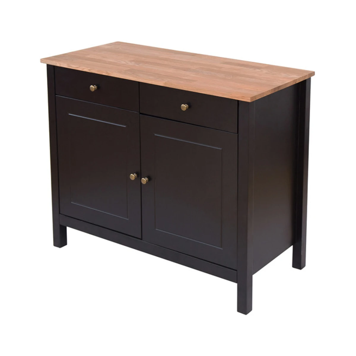 Copert Sideboard 2 Doors & 2 Drawers Black Frame-Oiled Wood