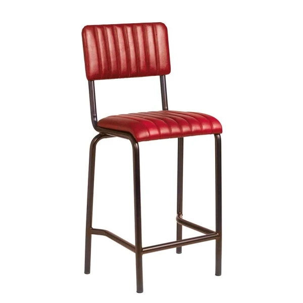 Creme Mid Bar Stool - Ribbed - Lascari Red