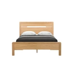 Parabola Double Bed 135Cm Solid White Oak