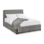 Camperton 4 Drawer Bed Grey Linen Black Legs