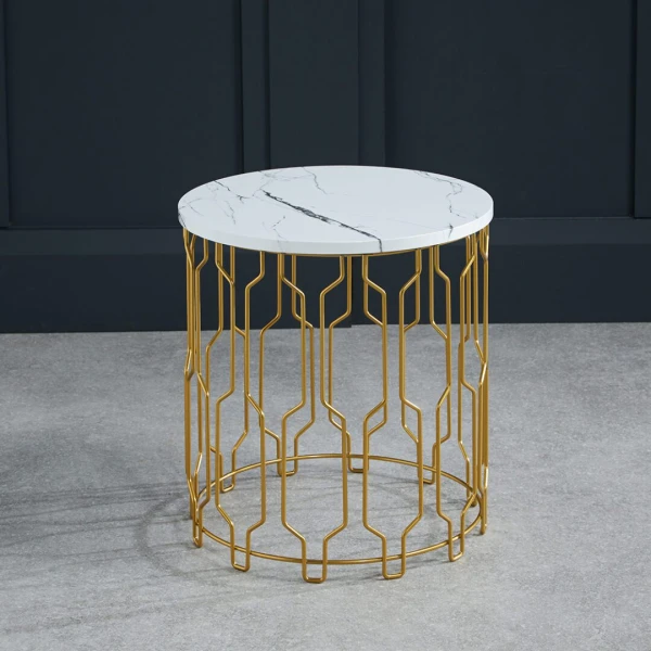 Taste End Table White Marble