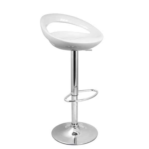 Half Moon Adjustable Breakfast Bar Stool - White