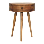 Nordic Oak-ish Circular Shaped Mini Bedside Table