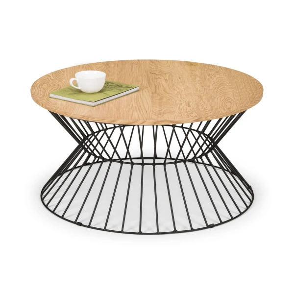 Manhattan Round Wire Coffee Table - Euro Oak