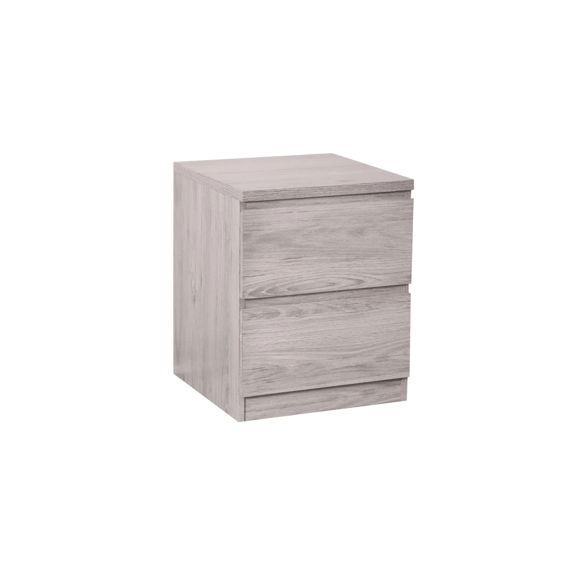 Pluto 2 Drawer Bedside Grey Oak