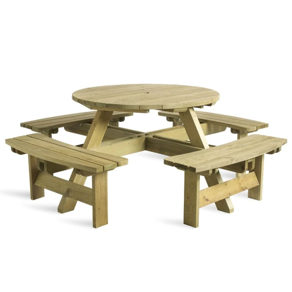 Karp Round Picnic Table - 8 Seater