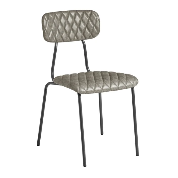 Tara Side Chair – Diamond Stitched - Vintage Silver.