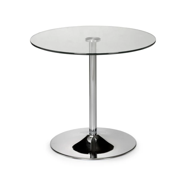 Pontus Chrome & Glass Pedestal Table