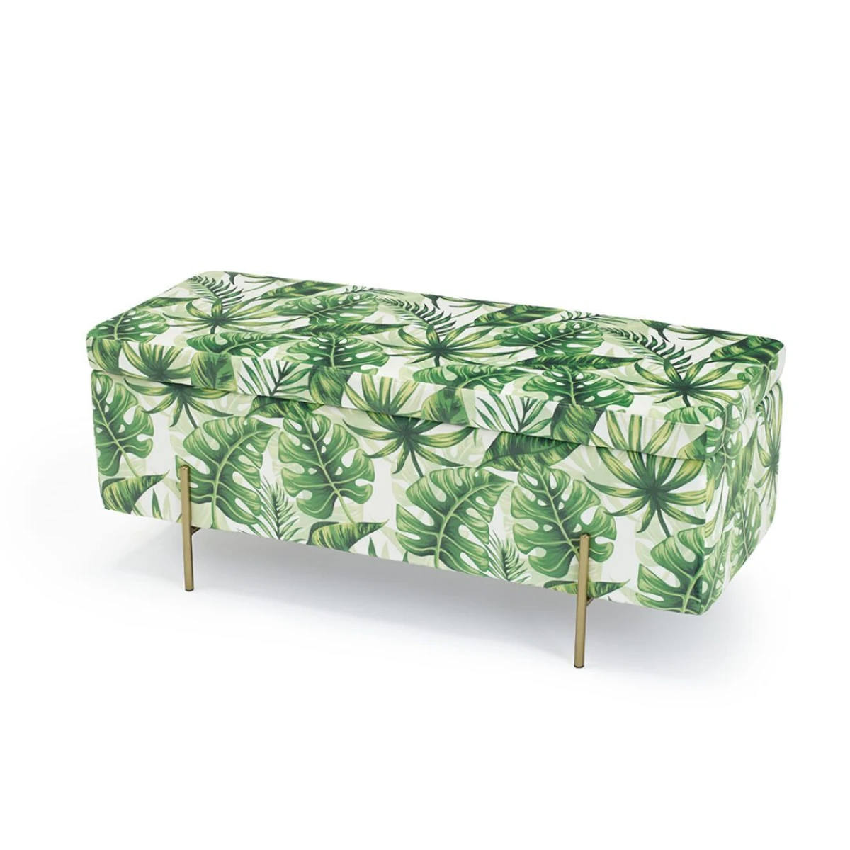 Nola Storage Ottoman Palm Print