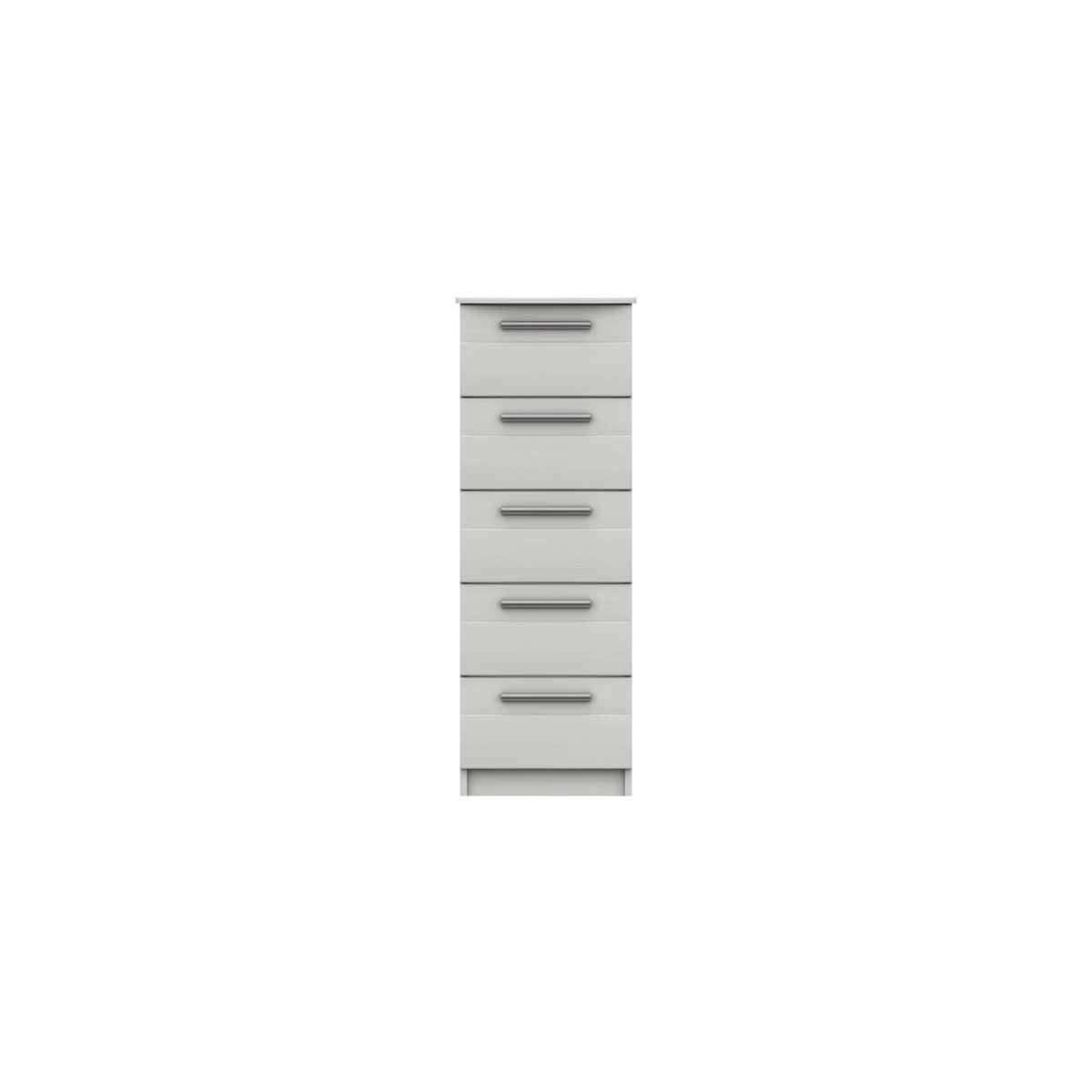 Midas Five Drawer Narrow Chest - White Woodgrain