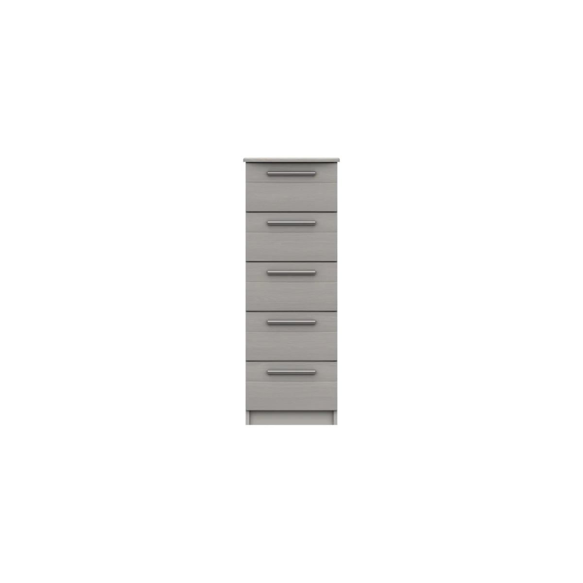 Midas Five Drawer Narrow Chest - Light Grey Woodgrain