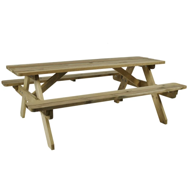 Raysoni Wooden Picnic Garden Outdoor Bench 6 People