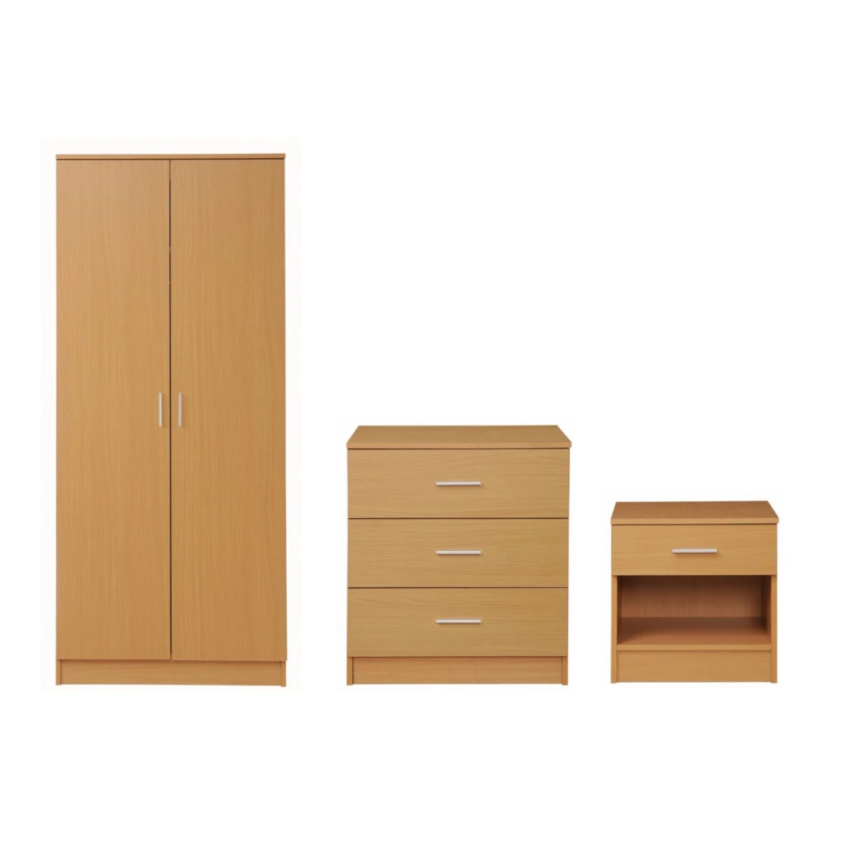 Riosta 3 Piece Bedroom Set 3 Drawer Beech